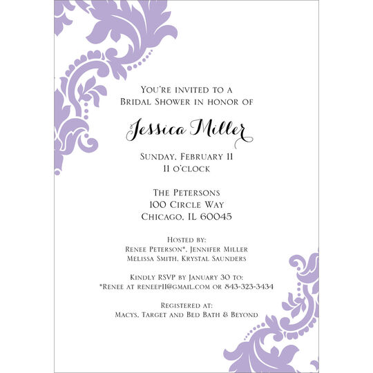 Orchid Damask Invitations
